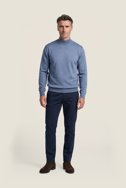 Turtle sweater Merino wool | Blue Mix