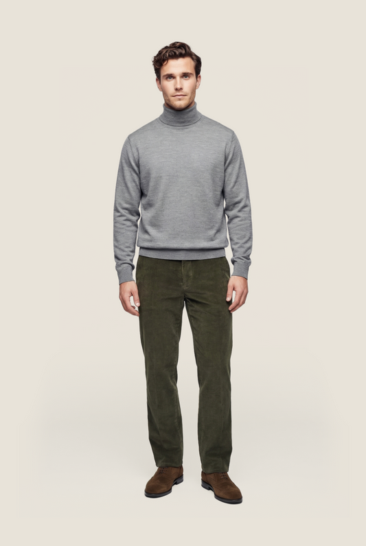 Rollkragenpullover aus Merinowolle | Grau