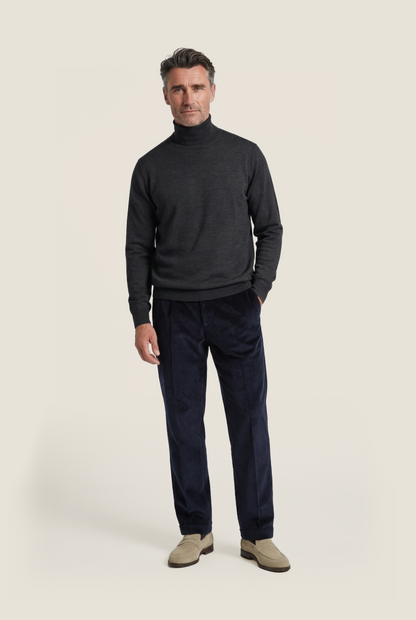 Rollkragenpullover aus Merinowolle | Anthrazit