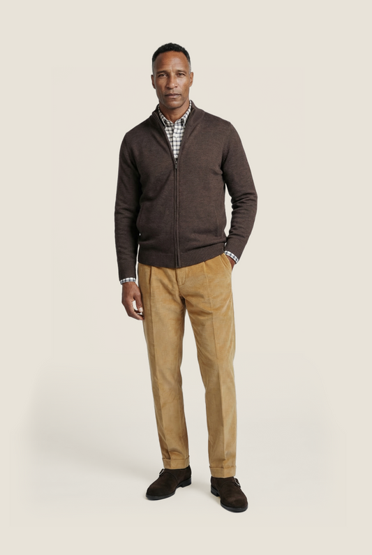 Merino Zip Vest | Brown
