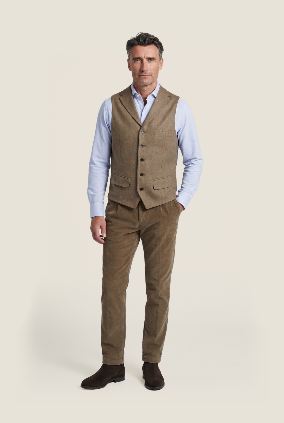 Wellington Gilet 100% Silk | Brown