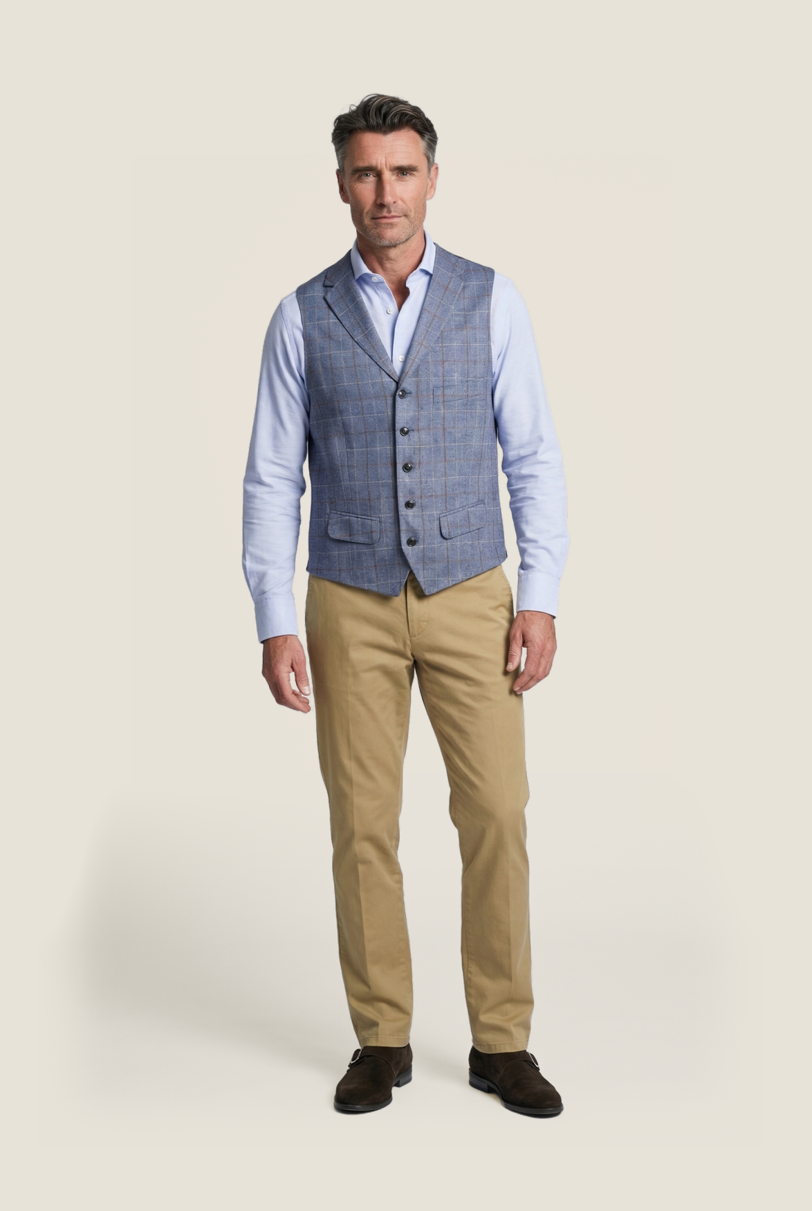 Wellington-Weste aus 100 % Seide | Blau