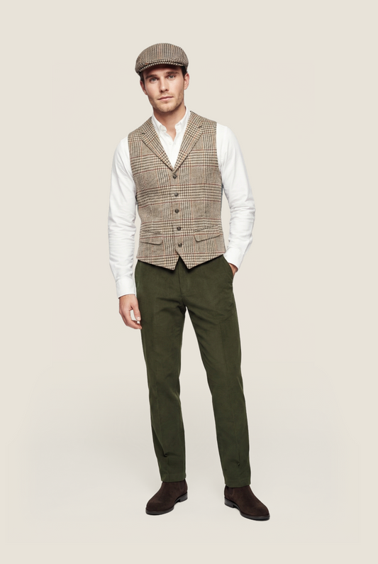 Harris Tweed Gilet | Brown
