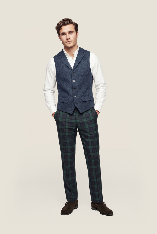 Harris Tweed Gilet | Blue