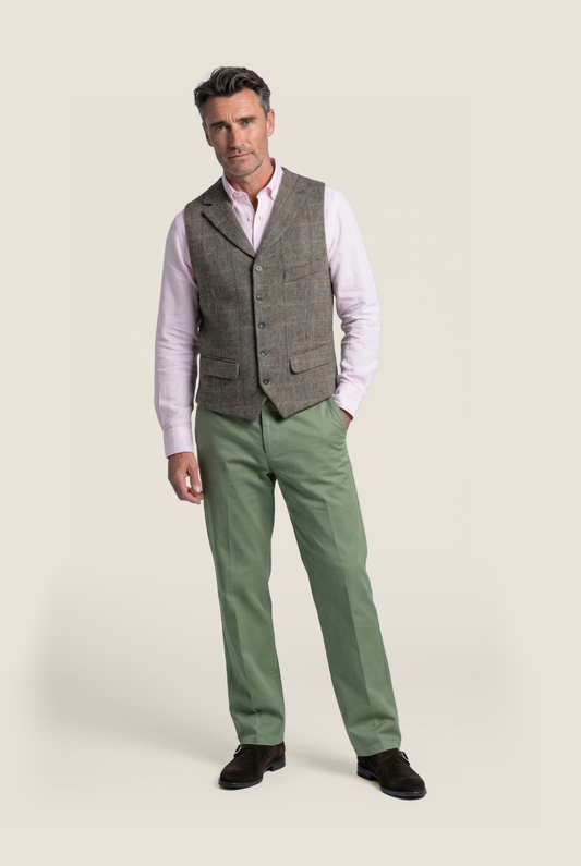 Harris Tweed Weste | Grün